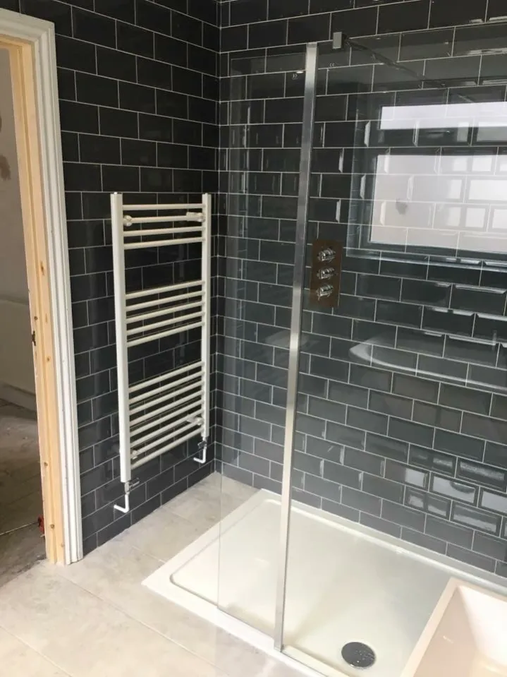Modern shower and bathroom plumbing installation
